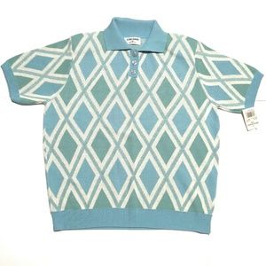 Alfred Dunner Diamond Pattern  Blouse Short Sleeve